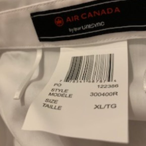 Air Canada Women's White Short Sleeve Full Button Work Shirt XL NIB - Picture 3 of 5